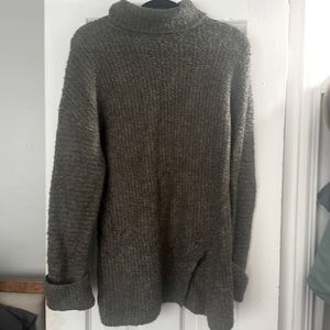 Dark Green Sweater Dress from Express; Turtle Neck; Size: XS
